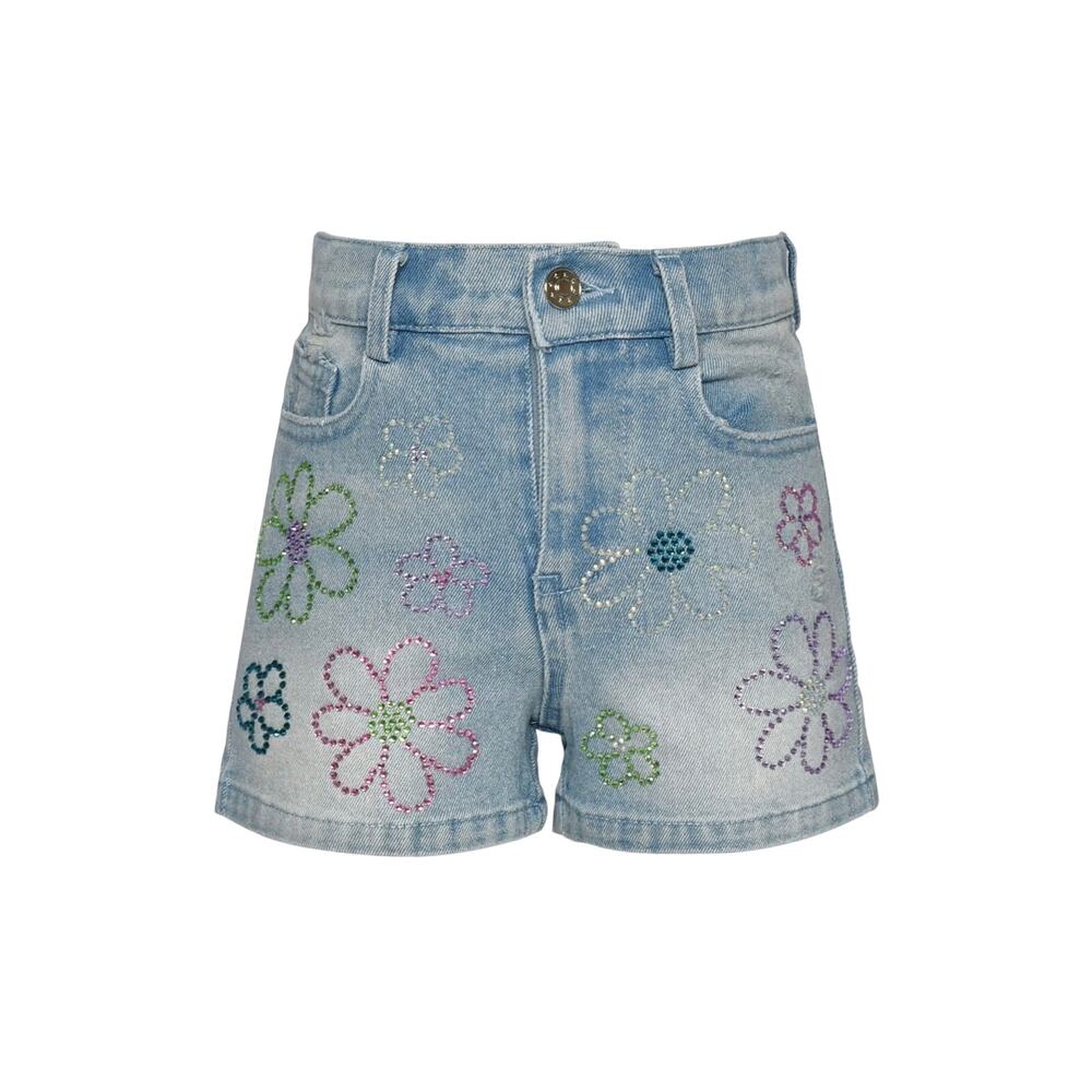 Sara Sara Kids Rhinestone Flower Shorts
